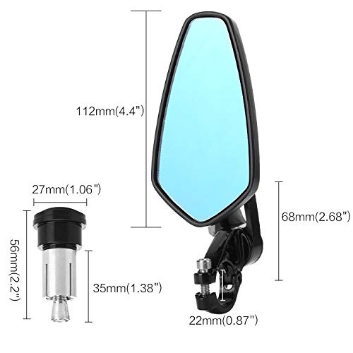 Yizhet 1 paar universele fiets achteruitkijkspiegel voor motorfietsen, 7/8 inch stuur CNC aluminium 360 ° draaibaar en… - Image 3