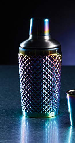 KitchenCraft BarCraft Verzierter Boston Cocktail Shaker, 300 ml Schillerndes Finish mit Regenbogenschimmer, Glas… – Bild 4