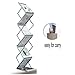 GUOHONG Foldable Magazine Catalog Literature Display Holder Rack Stand, Aluminum Portable Exhibition Literature Floor Stand and Trade Show Display, Carrying Case Included (6 Pockets)