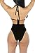 Kisscynest Women's 3 Piece High Waisted Halter Bikini Swimsuit Cover Ups Set Black M