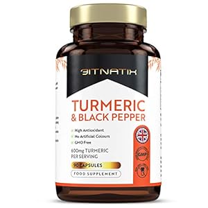 Turmeric & Black Pepper | 90 High Strength Capsules w/Black Pepper | 3 Month Supply | 1800mg Turmeric Per Serving, 15mg Black Pepper Extract | Suitable for Vegetarians & Vegans – Made in UK