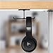 Headset Headphone Mount, 6amLifestyle Aluminum Under desk Dual Headsets Hanger Holder Stand, Stick-On Hooks Universal for All Headphones, Black (Patented)thumb 2