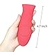 AUKUZI Silicone Hot Handle Heat Cover Holders Set of 2 Pot Holders for Frying Pans Metal &Aluminum Cookware Handles–Black/Red