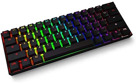 LIYOU Anne Pro 2 60% NKRO Bluetooth 4.0 Type-C RGB Mechanical Gaming Keyboard 61 Keys Mechanical Keyboard (Black, Gateron Blue Switch)