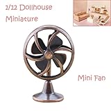 Gbell Mini Old Fashioned Lobby Fan for 1/6 Or 1/12 Miniature Dollhouse,Doll Accessories Little Girls Gift Toy (Bronze)