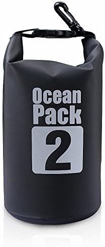 Kicsup PVC Waterproof Dry Bag for Boating,Kayaking and Camping (Black,2L)