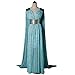 Xfang Women's Chiffon dress Halloween Cosplay Costume Blue Long Train Dress (L)