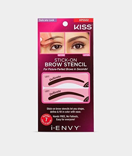 (PACK OF 3) KISS NEW YORK I-ENVY STICK ON BROW STENCIL - KPSS02 DELICATE