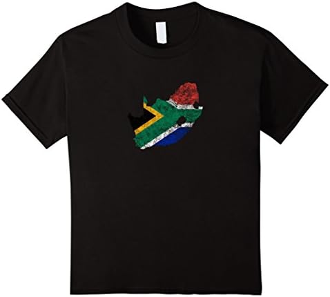 unisex-child South Africa Flag and Map South African Pride T-Shirt 12 Black