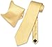 Vesuvio Napoli Solid GOLD Color NeckTie & Handkerchief Men's Neck Tie Set