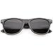zeroUV - Retro Wide Arm Neutral Colored Lens Horn Rimmed Sunglasses 55mm (Matte Black / Smoke)