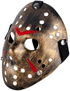 Kston Novelty Halloween Mask Creepy Costume Party Hockey Jason VS Freddy Mask Prop (Bronze)