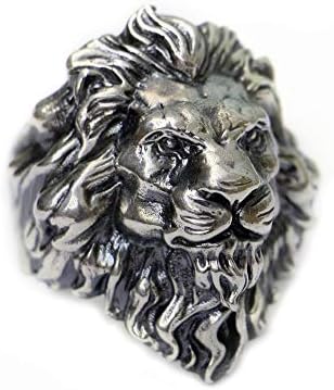 Huge 925 Sterling Silver King of Lion Ring Mens Biker Punk Ring TA128