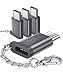 JSAUX Micro USB (Female) to USB C Adapter 4-Pack, Aluminum USB Type C Adapter with Keychain Fast Charging Compatible with Samsung Galaxy S10 S9 S8 Plus Note 9 8, LG V30 G5 G6, Moto Z Z2, more (Grey) primary