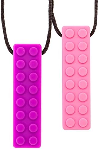 Niynauk’s Sensory Chew Necklace - Chewable Jewelry for Autism, Grinding, Teething, Chewing - for Kids, Teens and Adults - Chewelry Chewing Pendant for Grinding, Biting, ASD, ADHD, Anxiety (2 pack)