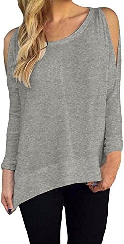 Labaqiangj Womens Sexy Off Shoulder Long Sleeve T Shirts Fashion Tops GraySmall