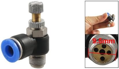 Sourcingmap Pneumatic 6mm to 1/8" PT Male Thread Touch Tube Speed Control Valve, Black, Blue - Image 3