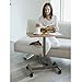 Seville Classics AIRLIFT Pneumatic Laptop Computer Mobile Desk Cart for Home School or Office with Wheels Height-Adjustable from 29.3