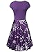 Laksmi Funeral Dresses, Floral Patchwork Casual Dress A Line Cap Sleeve V Neck Small, Multicolor Violet