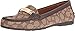 COACH Olive Signature Canvas/Leather Loafers (8) Khaki/Chestnut