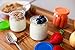 Hatrigo 6 oz Clear Glass Jars With Lids, 10-Piece Glass Yogurt Jars Set with Color Lid, Reusable Small Glass Jars Containers for Baby Food Storage, Canning Jars, Pudding Cups, like Mason Jars 6 oz