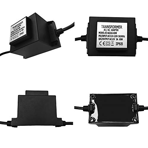 CNBRIGHTER Waterproof 12V AC Transformer 5A 60W,110V-120V AC to 12V AC LED Power Supply, Voltage Converter LED Driver,Adapter for Outdoor Landscape Lighting/Swimming Pool Light (60 Watts) - Thumbnail 3