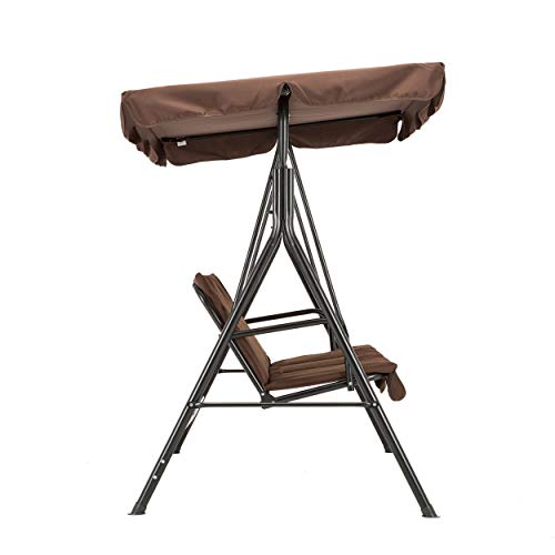 M MCombo 3-Sitzer Hollywoodschaukel Gartenschaukel Gartenliege Schaukelbank 8003 (Braun) – Bild 5