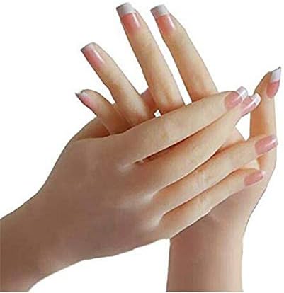 1 Pairs Silicone Hand Mannequin Lifesize Female arbitrarily-Bent Flexible Jewelery Ring Glove Bracelet Bangle Nail Display Art Drawing