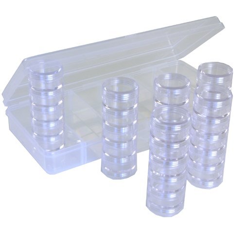 Storage Box Divider Tray 30 Round Stackable Clear