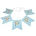 INNORU(TM) Happy Birthday Banner Blue and Gold Letters Birthday Bunting Stylish Decorations and Party Supplies