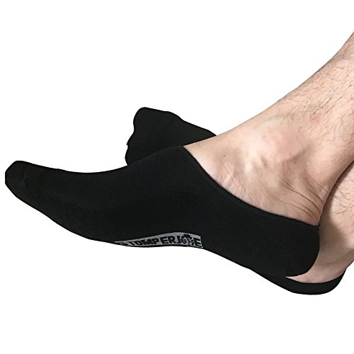 Stomper Joe Bamboo Mens Athletic No Show Socks 3 Pck Cushioned Sole (Small, Black)