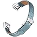 Konikit Leather Watch Band Adjustable Replacement Wristband Accessories Strap with Buckle for Fitbit Alta HR and Alta, Stone Blue