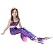 Bigface Up 3PCS Girls Swimsuit Mermaid Tail Swimwear Bikini Set Costume for Swimming (120(5-6 Years), Purple)