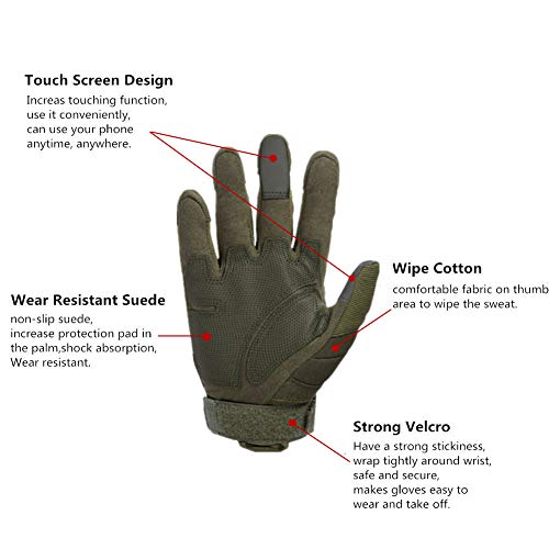 image for Dream Hunter Tactical Gloves, 1 Pair Touch Screen Military Rubber Hard