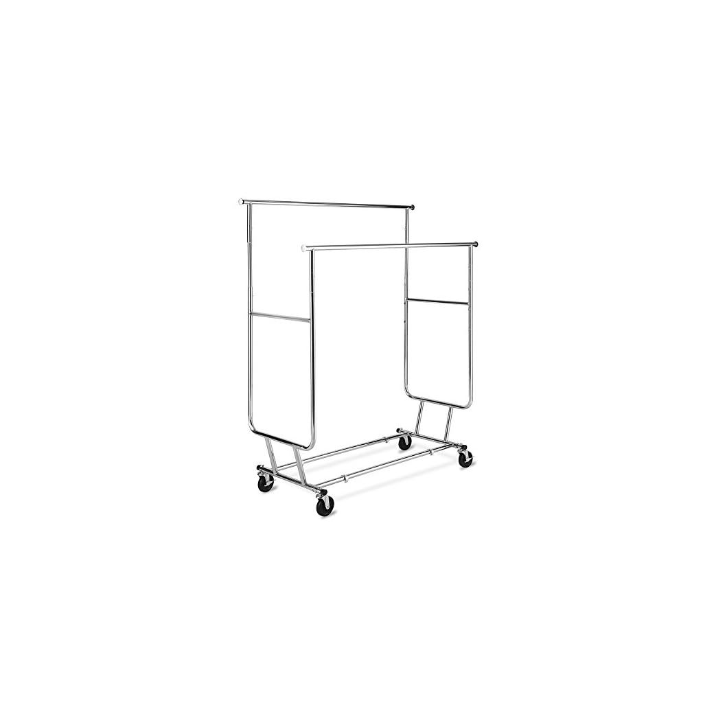 TomCare Garment Rack Double Clothes Racks Ajustable Clothing Rack