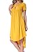 Levaca Womens High Low Draped Hem Swing Loose Casual Party Midi Dress Yellow XXL