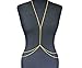 WIIPU Hot Sexy Simple Unibody Bilayer Gold Tassels Body Chain Necklace