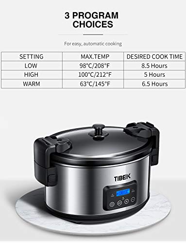 Slow Cooker, 8.5-Quart Programmable Slow Cooker with Digital Timer Up TO 20 Hours, Sealing and Locking Lid, Dishwasher Safe Non-Stick Stoneware Crock Pot, Auto Shut Off   - Thumbnail 2