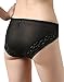 METWAY Women's 100% Mulberry New Silk L-Rise Lace Panties (X-Large, Black)