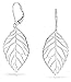 Tribal Boho Nature Style Lightweight Open Leaf Feather Drop Dangle Leverback Earrings For Women 925 Sterling Silver