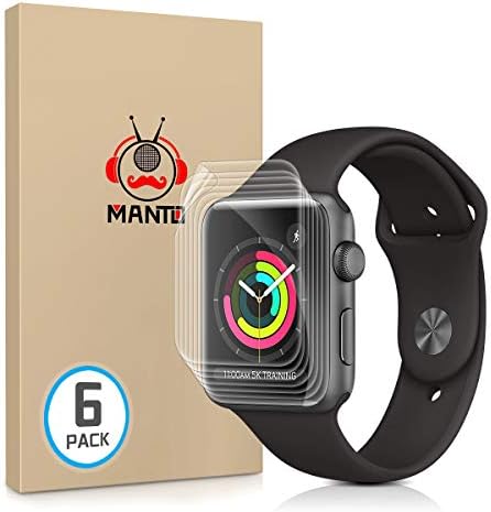 Manto スクリーンプロテクター Apple Watch Series 3 超薄型クリアケース 2 在庫限り 最大カバレッジ 1 42mm ソフトtpuフレキシブルフィルム