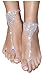 Bienvenu 2 Pieces Beach Barefoot Adorn Alloy Golden Rhinestone Foot Anklet Chain