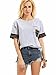 Romwe Women's Fashion Tee Short Sleeve Patch Casual T-Shirt Grey