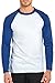 Knocker Men's Cotton Full Raglan Sleeve Baseball Tee Shirt (L, Black/Light Gray)
