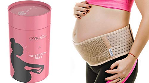 Maternity Belt- Pregnancy Support Belt - Breathable Belly Band That Provides Hip, Pelvic, Lumbar and Lower Back Pain Relief, Bonus 2 Washable Nursing Pads by DivaDio