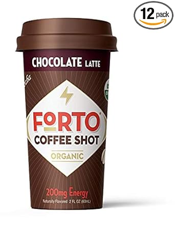 Forto Coffee Shots 200mg Caffeine Chocolate Latte High Caffeine Cold Brew Coffee Bottled Fast Coffee Energy Boost 12 Pack - 