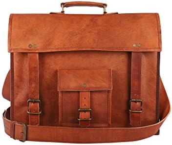 Leather 15 Laptop Messenger Bag with Adjustable Shoulder Strap, Durable Cross body Business Handmade Vintage Briefcase Satchel Bag, Best Gift Idea by RitzyExports