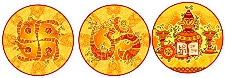 Real Art | Block Decor | Wall Hanging Plate 7" | 3 Pcs | Fine Bone China | Gift Packing