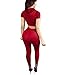 ChongErfei Women's Sexy Bodycon Round Neck Hoody Pants 2-Piece Jumpsuit Sportswear