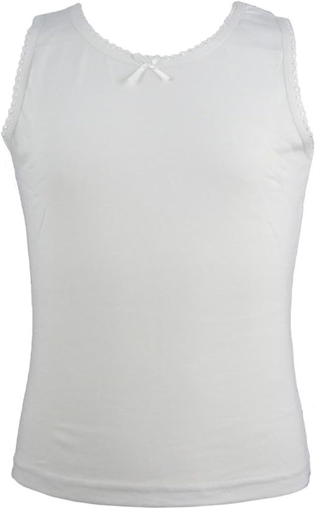 10 Girls White 100 Cotton Vests 1824 Months, White Amazon.co.uk